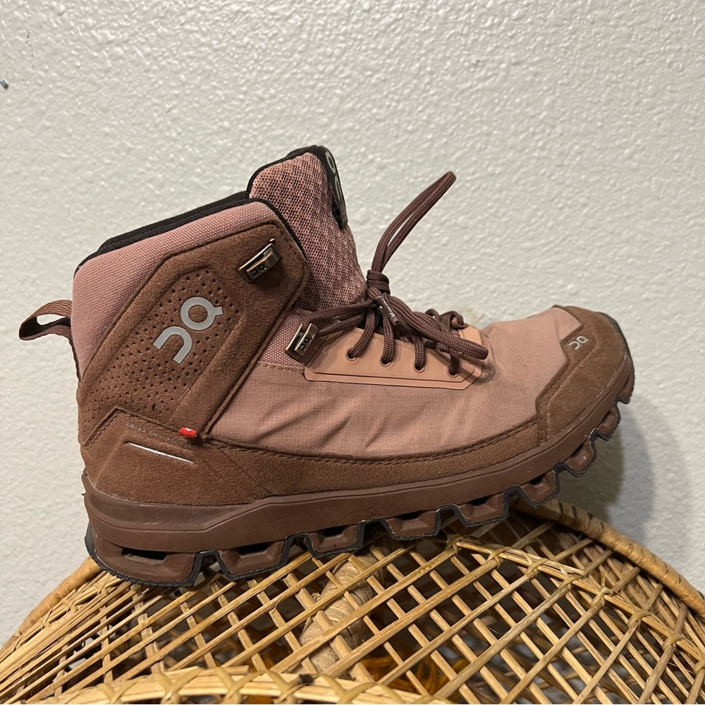 On Cloudrock Waterproof Mid-Top Hiking Boot — Rose Brown
